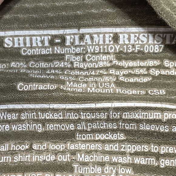 U.S. Army Puzzle Camo Shirt Mens Large Flame Resistant Combat Certified Gear - Picture 9 of 16